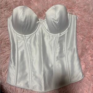 SKIMS White Satin corset Top NWOT
